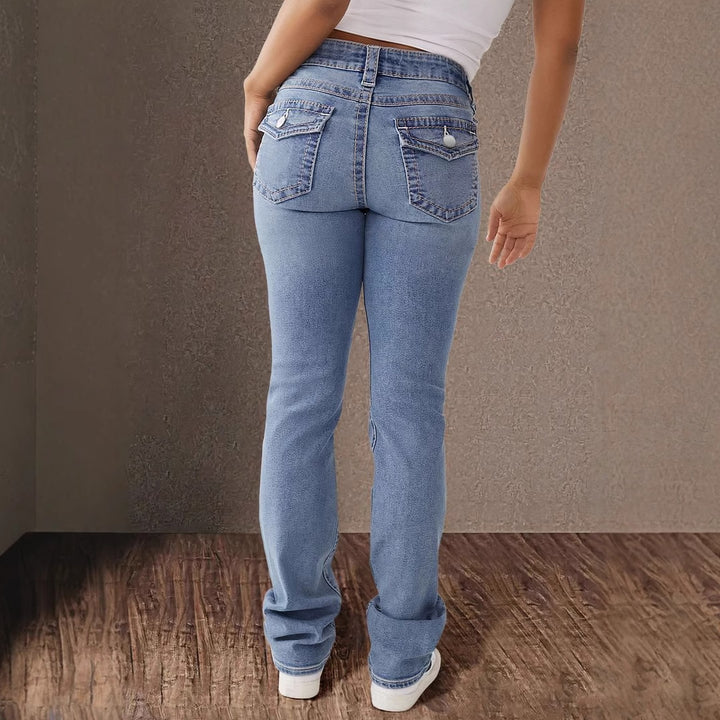 High-waisted jeans for women with decorative buttons Lune London