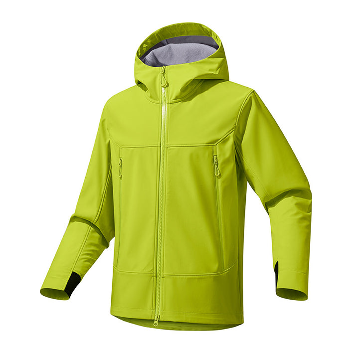 Functional jacket for men with enhanced breathability and an adjustable hood collar Lune London