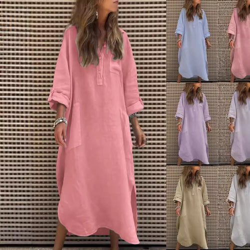 Casual shirt dress for women with button closure and practical pockets Lune London