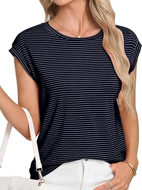 Casual striped women's top with drop shoulders Lune London
