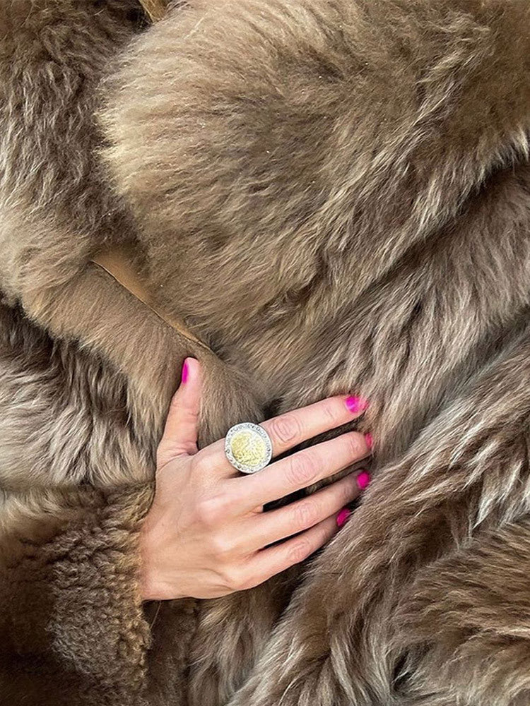 Cozy faux fur coat for women with high collar and soft inner lining Lune London