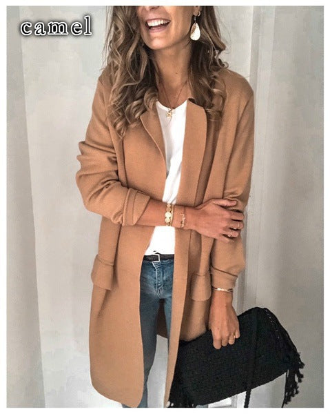 Elegant long women's coat with pockets Lune London