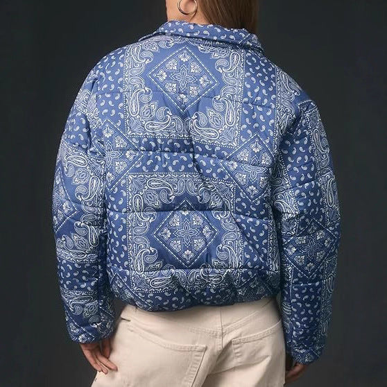 Paisley patterned quilted jacket for women Lune London