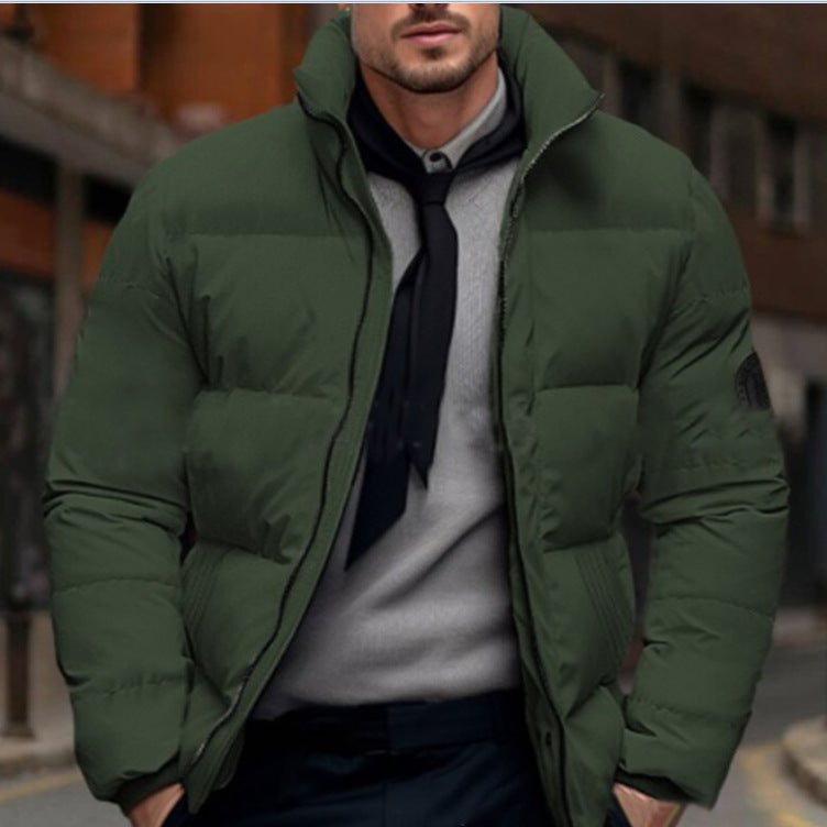 Quilted winter jacket for men with high collar and customizable closure Lune London