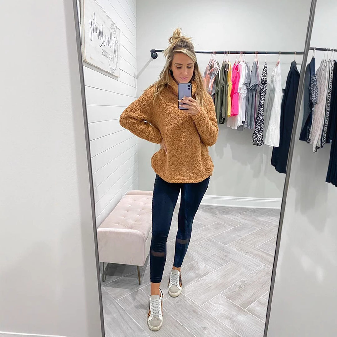 Ladies cozy sweater with high collar and soft material Lune London
