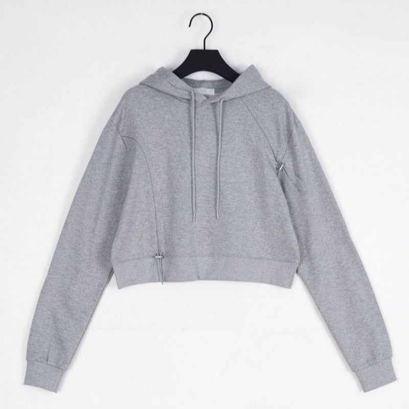 Haut de survêtement cropped pour femmes avec cordon de serrage ajustable Chic & Stil