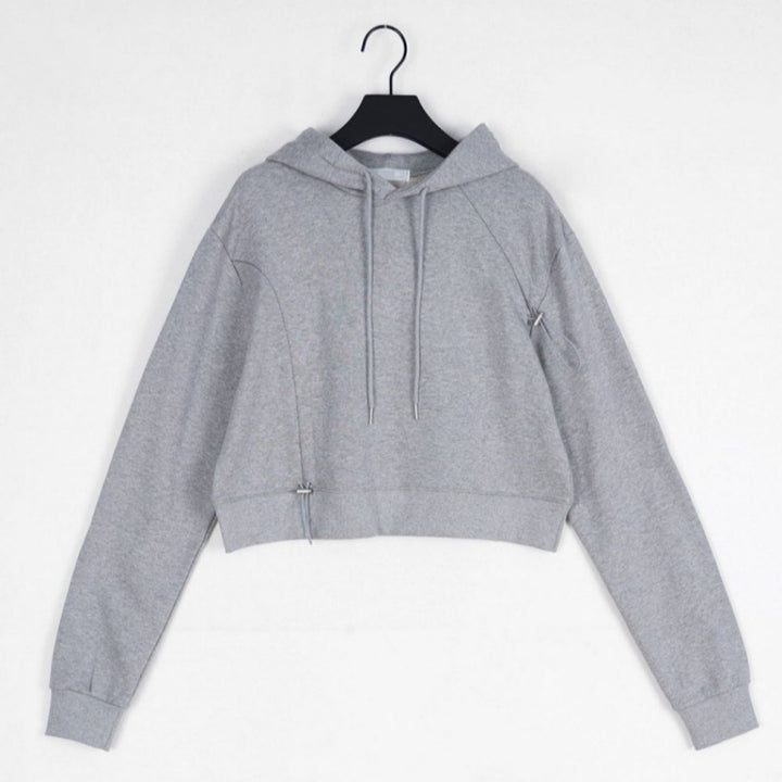 Haut de survêtement cropped pour femmes avec cordon de serrage ajustable Chic & Stil