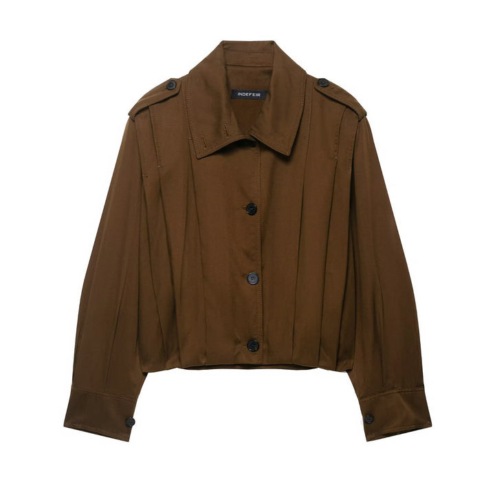 Dames veste utilitaire cropped avec plis structurés Chic und Stil