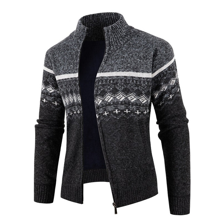 Elegant knitted jacket for men with high collar Lune London