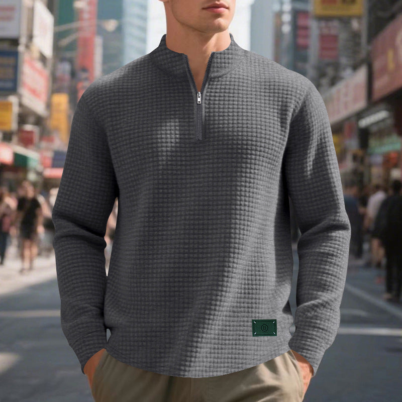 Pullover for men with structured design and high collar Lune London
