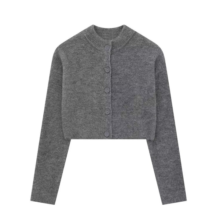 Cropped knit jacket for women with elegant button details Lune London