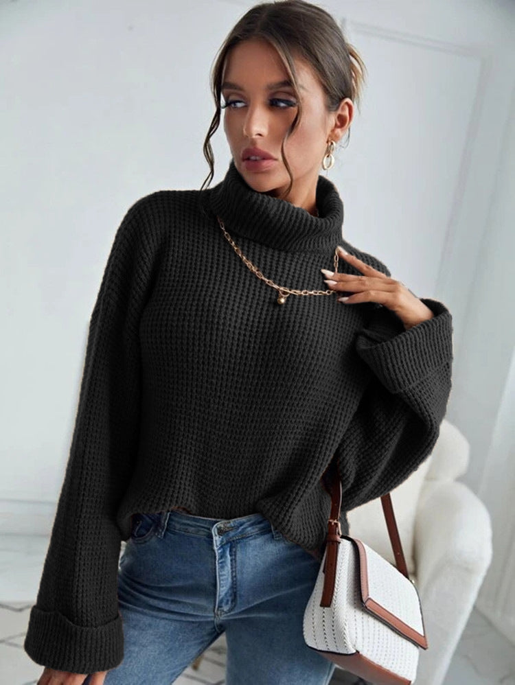 Casual knit sweater for women with high collar and loose fit Lune Londonl
