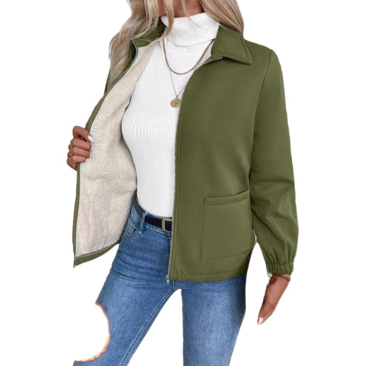 Casual zip-up jacket for women with practical side pockets and elastic cuffs Lune London
