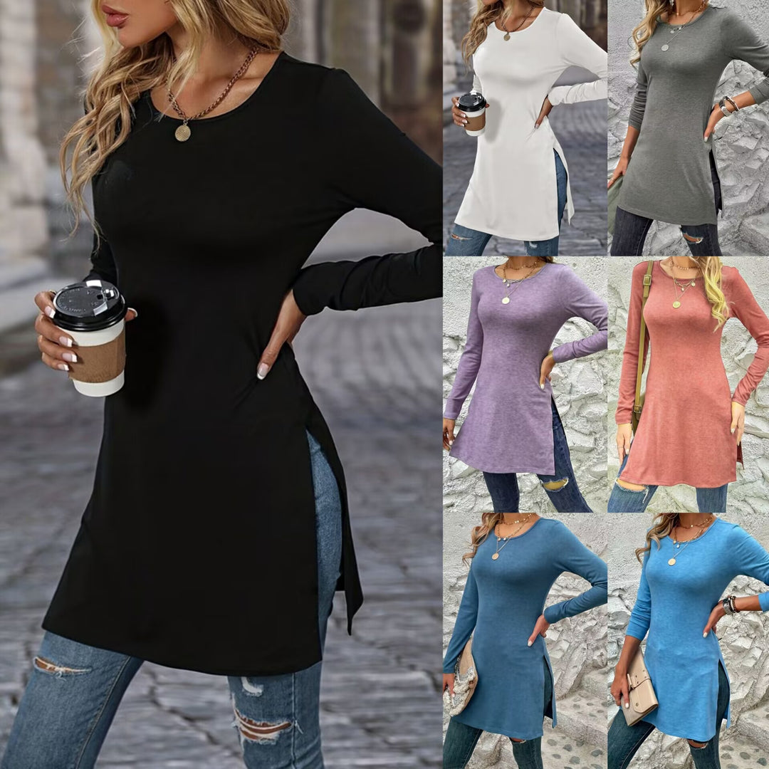 Long sleeve tunic for women with side slits and modern cut Lune London