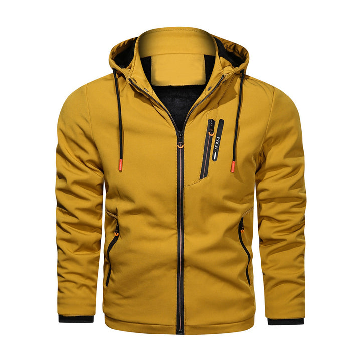 Functional sports jacket for men with adjustable hood and breathable material Lune London