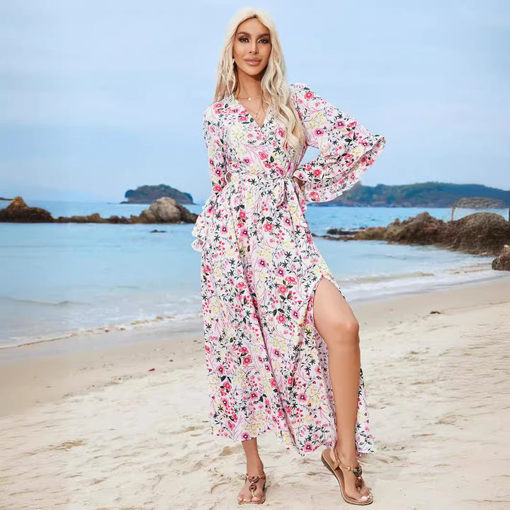 Ladies Elegant Floral Maxi Dress Lune London