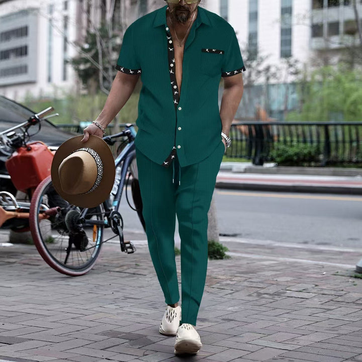 Men's chic short sleeve shirt and slim pants ensemble Lune London