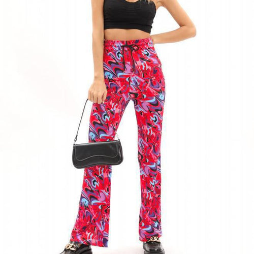 Modeflair women's pants with artistic pattern and elastic waistband Lune London