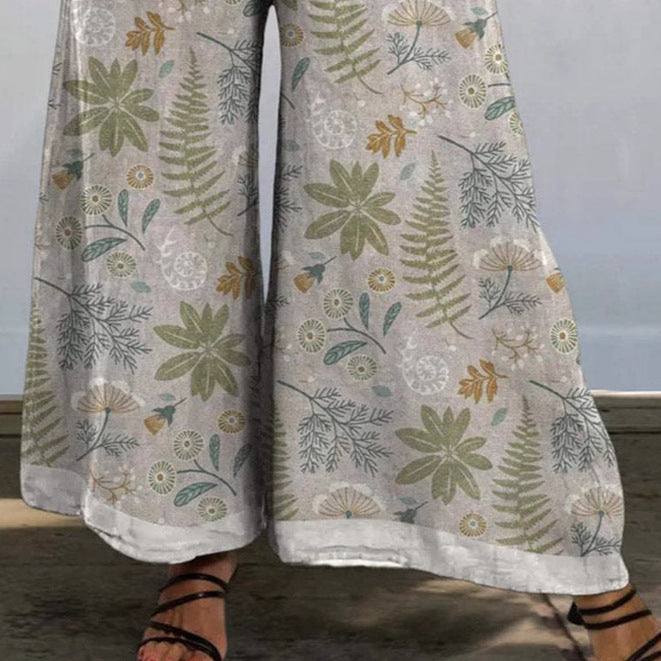 Lune London large floral casual pants for women