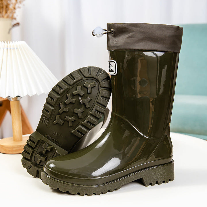 Women's High-Quality and Stylish Rubber Boots with Adjustable Lacing System Lune London