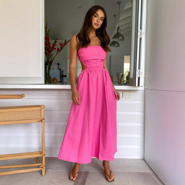 Robe maxi femme avec haut ajusté et taille élastique Chic & Stil