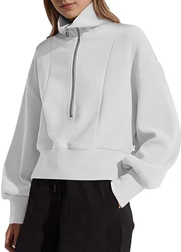 Pull-over zippé sportif pour femmes avec col montant Lune London