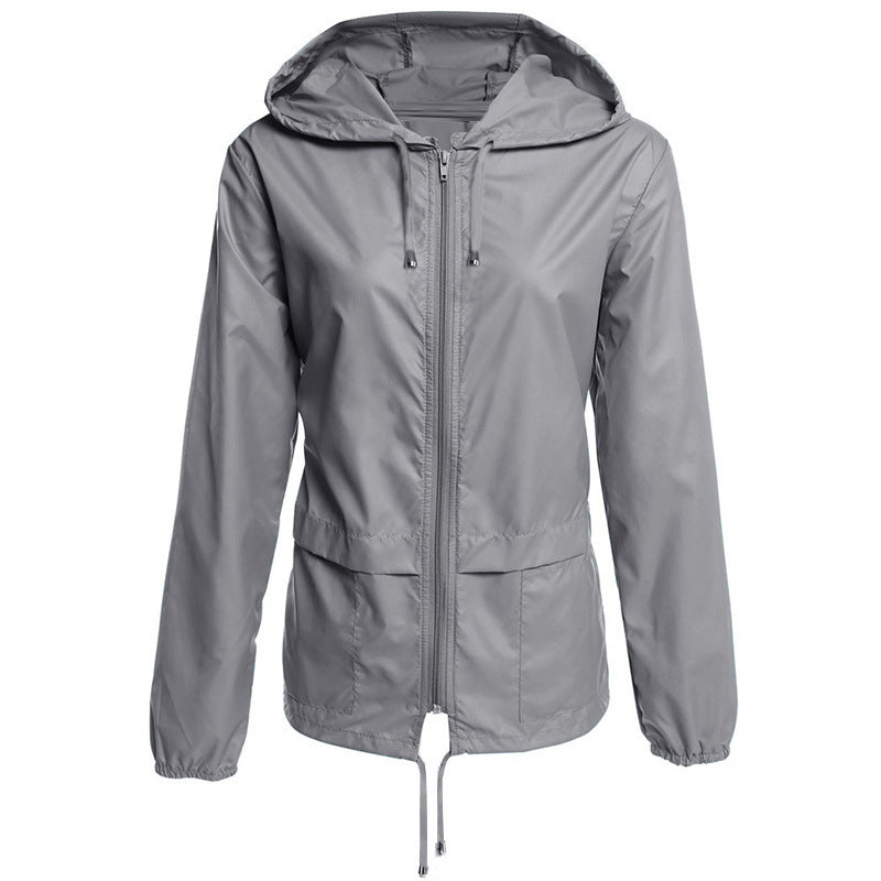 Ladies lightweight transition jacket with adjustable drawstring Lune London