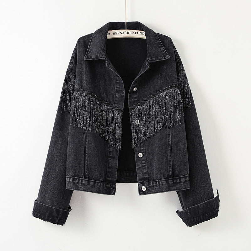 Veste en jean pour femmes avec design effiloché Chic & Stil