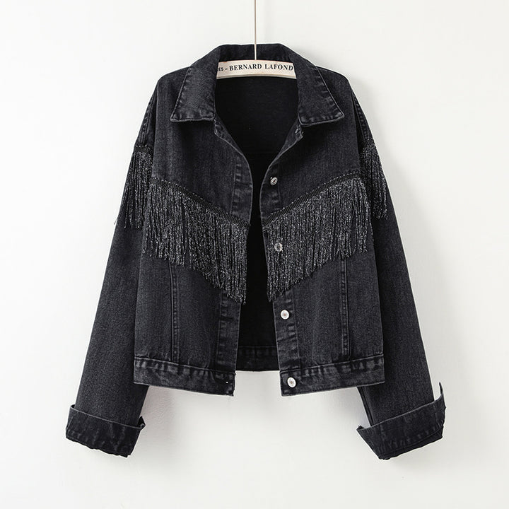Veste en jean pour femmes avec design effiloché Chic & Stil