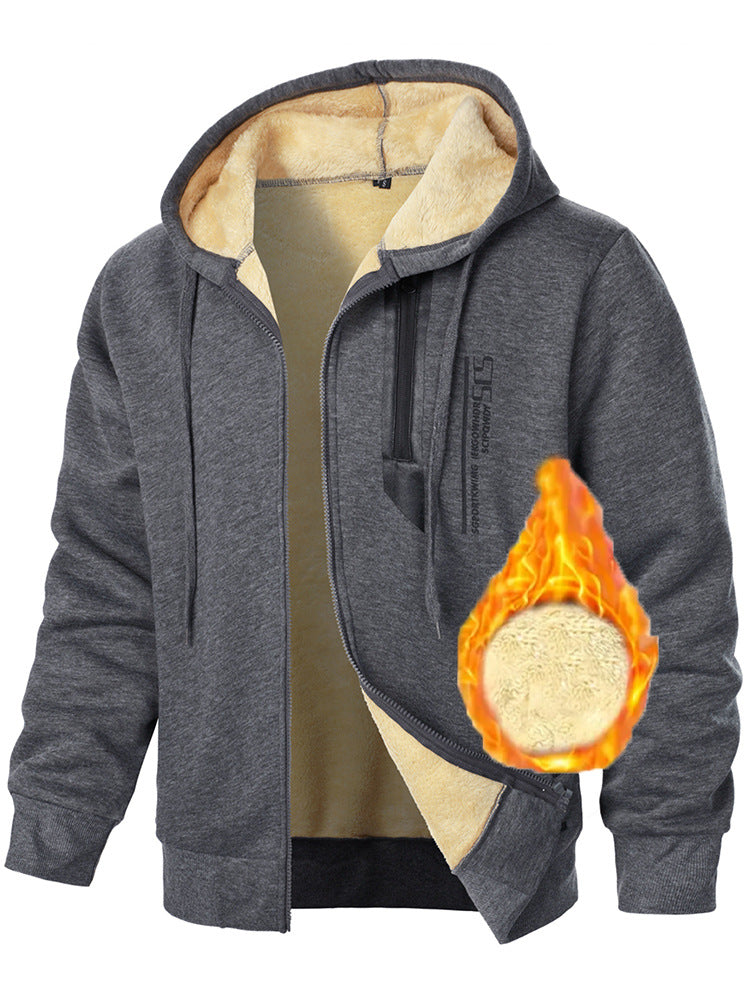 Men's fleece hoodie with heated lining and practical zip pockets Lune London