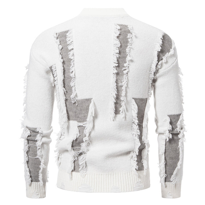 Modern knitted sweater for men with trendy fringes and a unique design Lune London