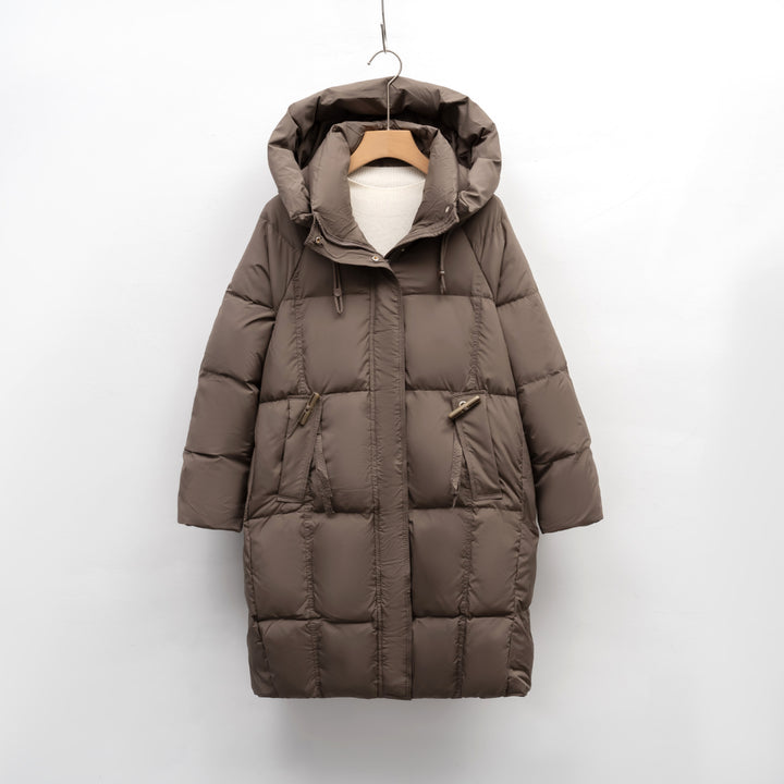 Women's insulated winter jacket with large hood collar and functional pockets Lune London