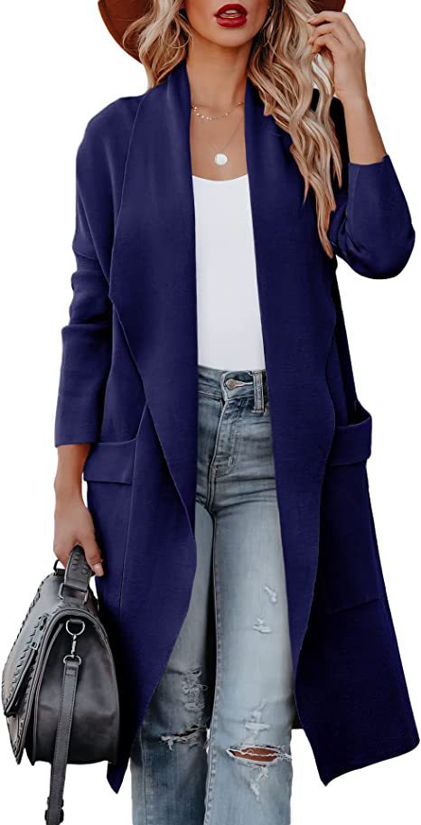 Longline cardigan for women with practical pockets and a fluid cut Lune London