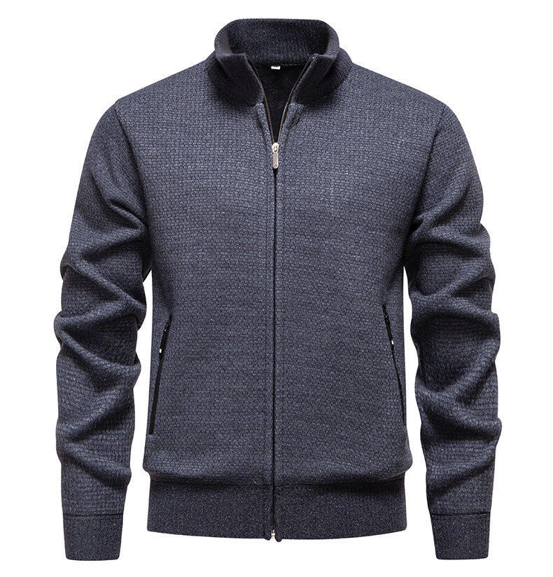 Men's knit jacket with modern zipper and stylish zippered side pockets Lune London