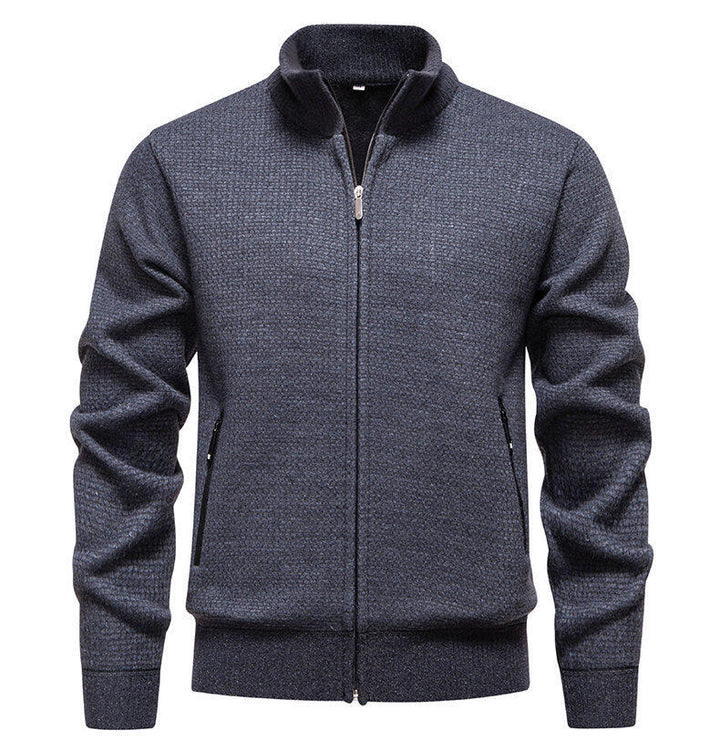 Men's knit jacket with modern zipper and stylish zippered side pockets Lune London