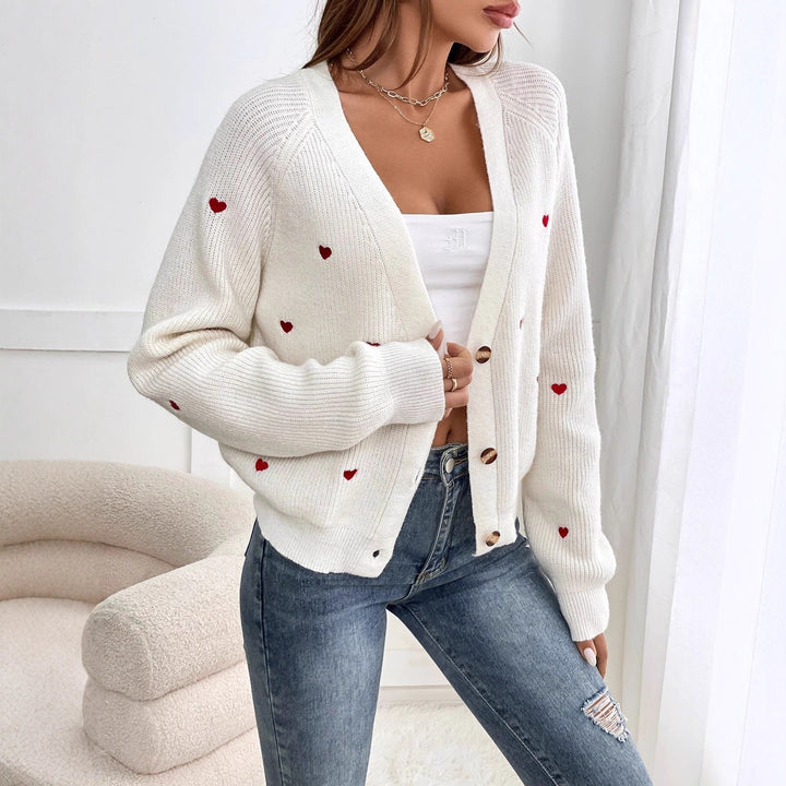 Gilet pour femmes avec appliqués en forme de cœur et fermeture à boutons Chic & Stil
