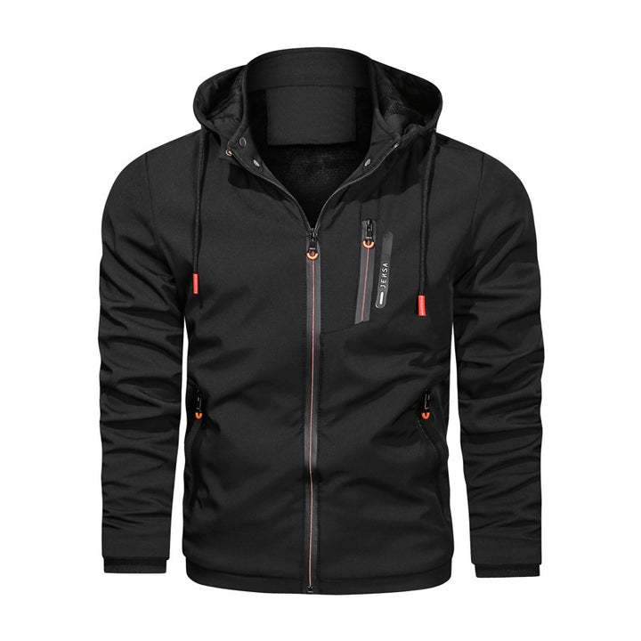 Functional sports jacket for men with adjustable hood and breathable material Lune London