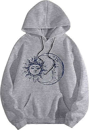 Women's hoodie with artistic sun-moon motif Chic & Stil