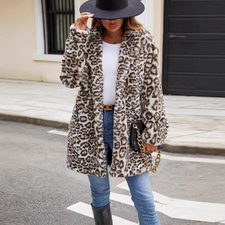 Ladies Fashionable Leopard Fur Coat Lune London