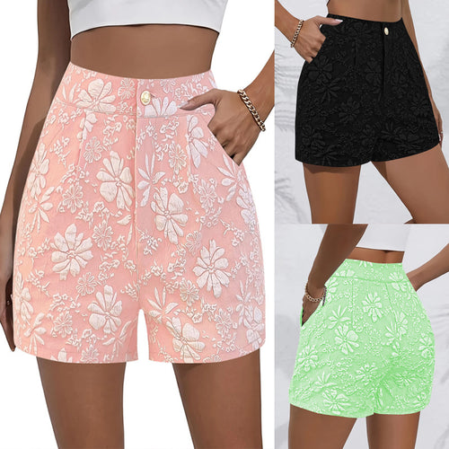 Women Floral Printed High Waist Shorts Lune London