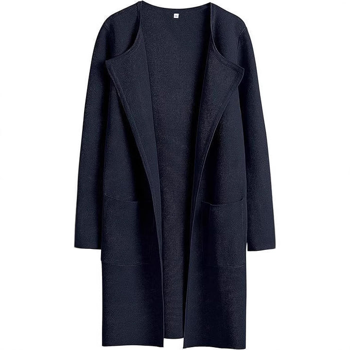 Lune London Women's Open Front Knitted Jacket with Practical Pockets