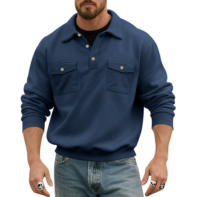 Comfortable men's sweater with practical chest pockets Lune London