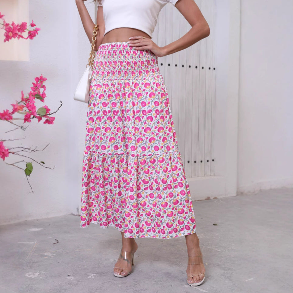 Maxi skirt for women with bold and cheerful patterns and an elastic waist Lune London