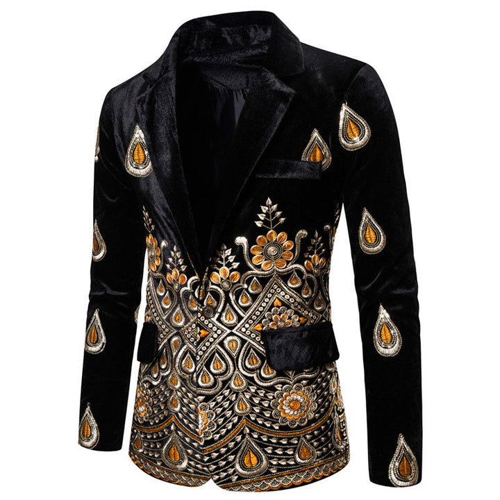 Elegant velvet jacket for men with elaborate decorations Lune London