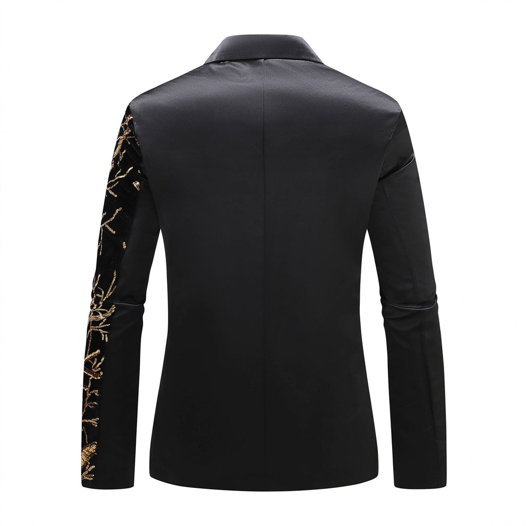 Luxury sequin tuxedo blazer for men with floral design Lune London