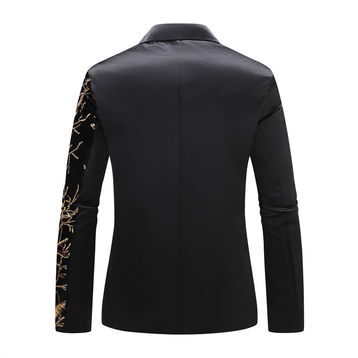 Luxury sequin tuxedo blazer for men with floral design Lune London