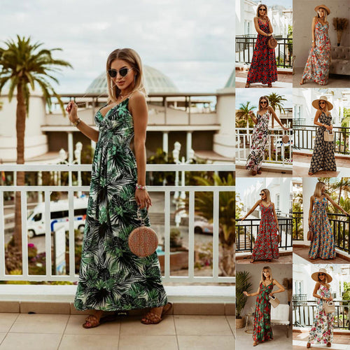 Maxi dress for women with floral pattern and elegant cut Lune London