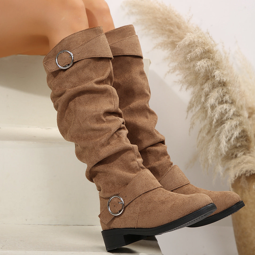 Lune London suede over-the-knee boots for women