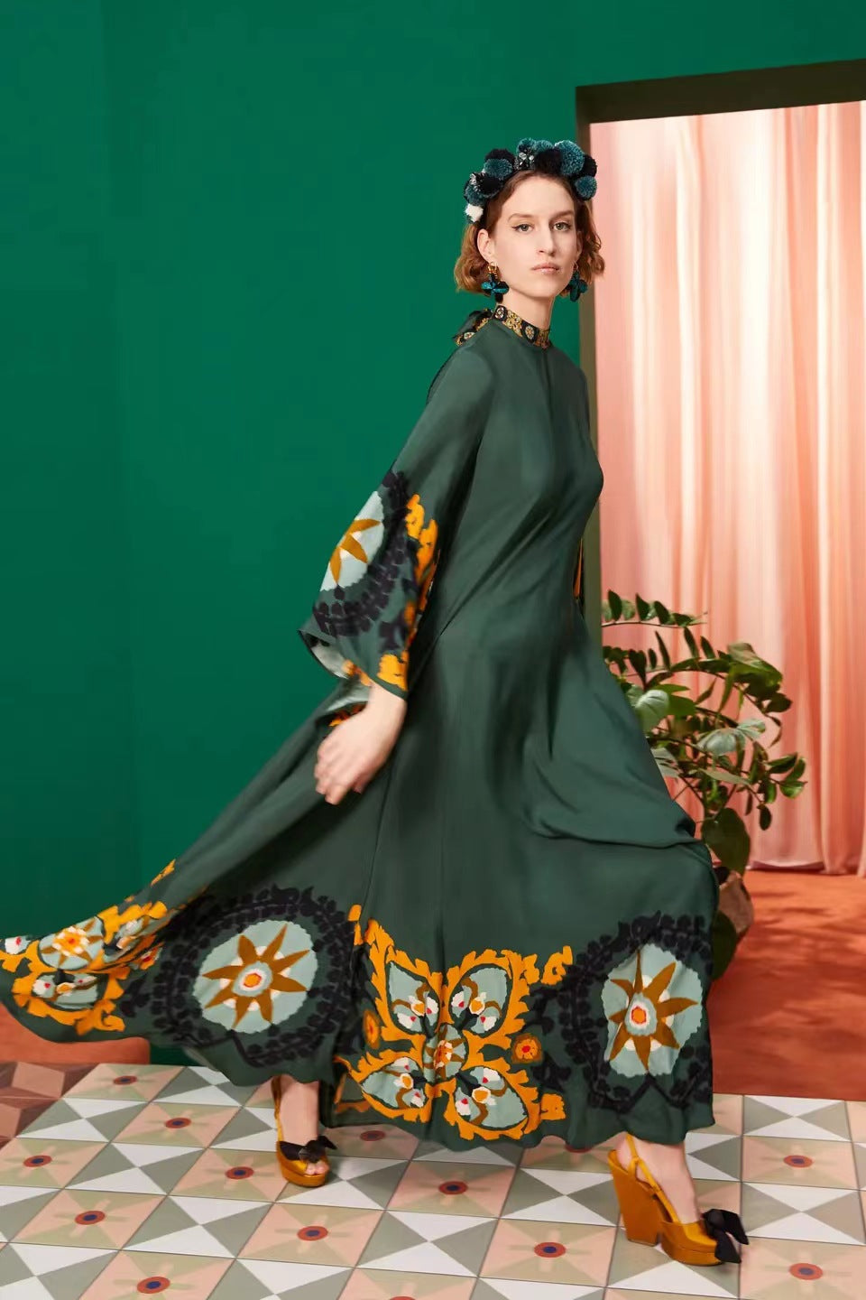 Lune London | Printed Three-Quarter Sleeve Dress