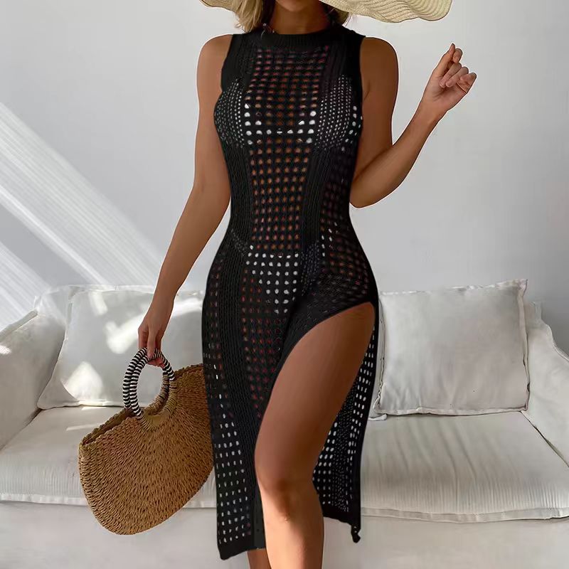 Elegant open knit maxi dress for women Lune London